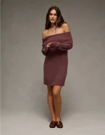 AE Off-the-Shoulder Sweater Mini Dress