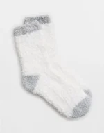 Aerie Fuzzy Crew Socks
