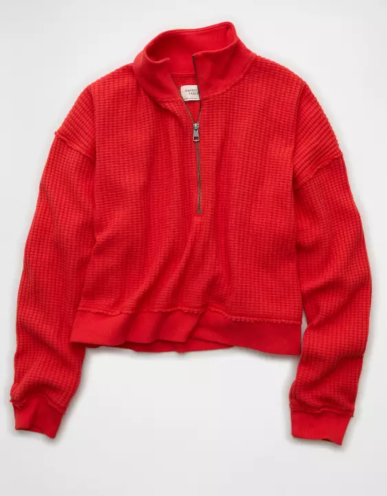 AE Half-Zip Waffle Fleece Sweatshirt - Image 3